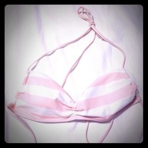 Victoria's Secret pink & white striped bikini top